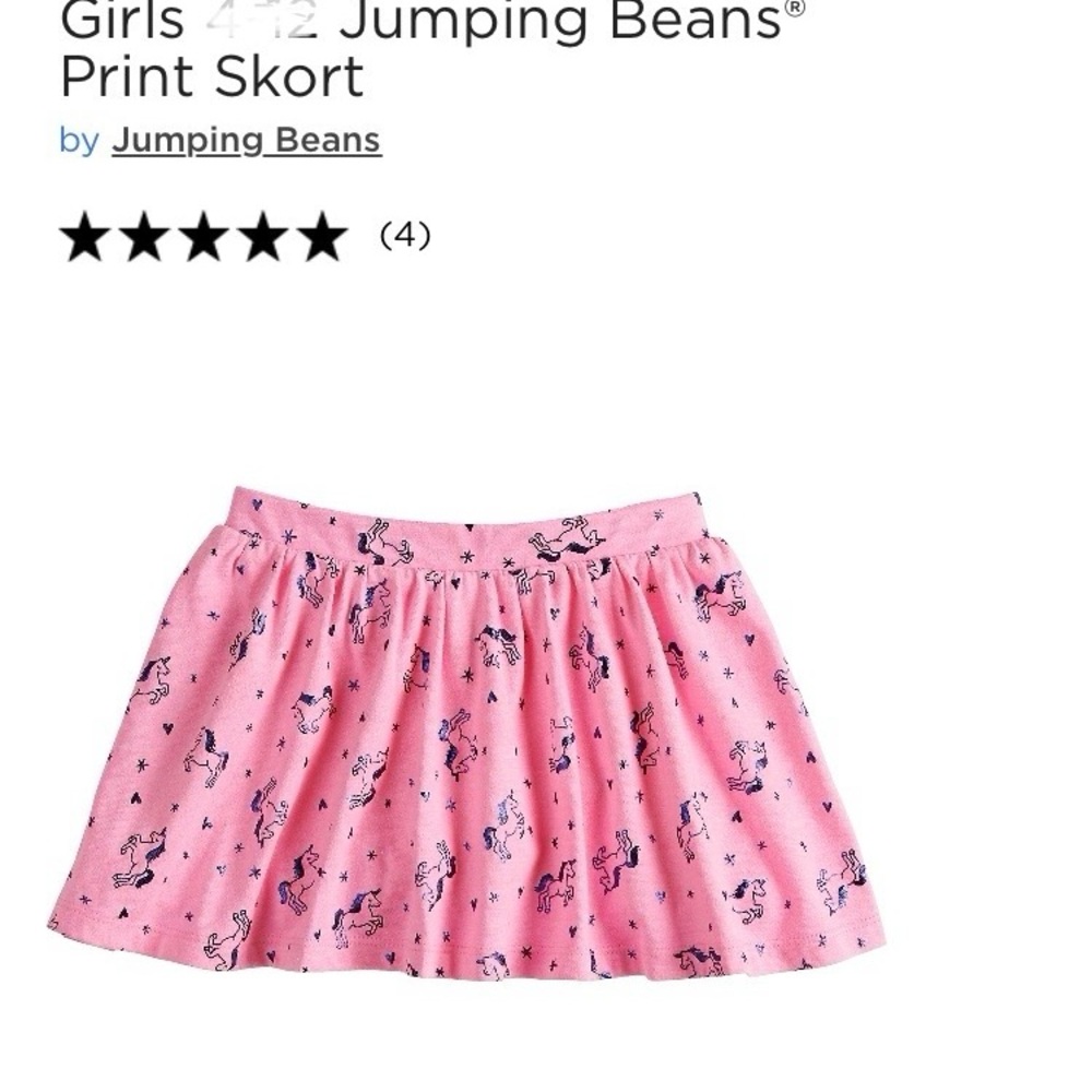 Jumping Beans Pink Unicorn Print Skort for Kids